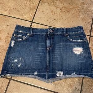 Size 14 blue jeans mini skirt.
